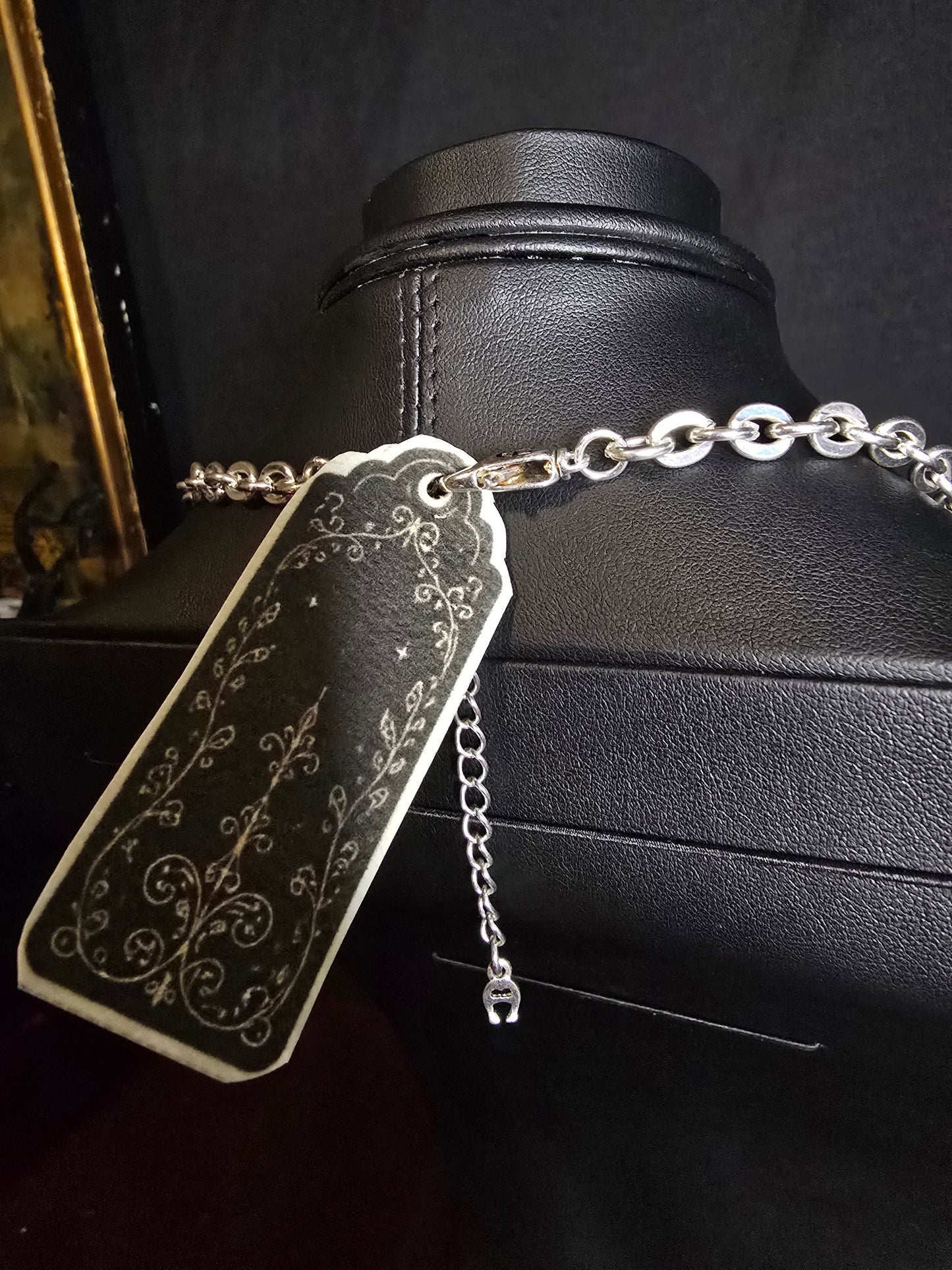 Signed Etienne Aigner Silver-Tone Double Ring Pendant Necklace | 18" + 2" Extender | Preloved
